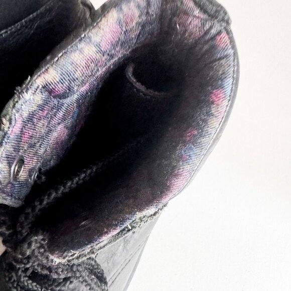 Doc Martens 8 Hole Super Chunky Black Leather Goth Rock Boots Square Toe  7 - Picture 7 of 7